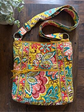 Vera Bradley Provençal Quilted Crossbody Bag Yellow Floral Retired Pattern